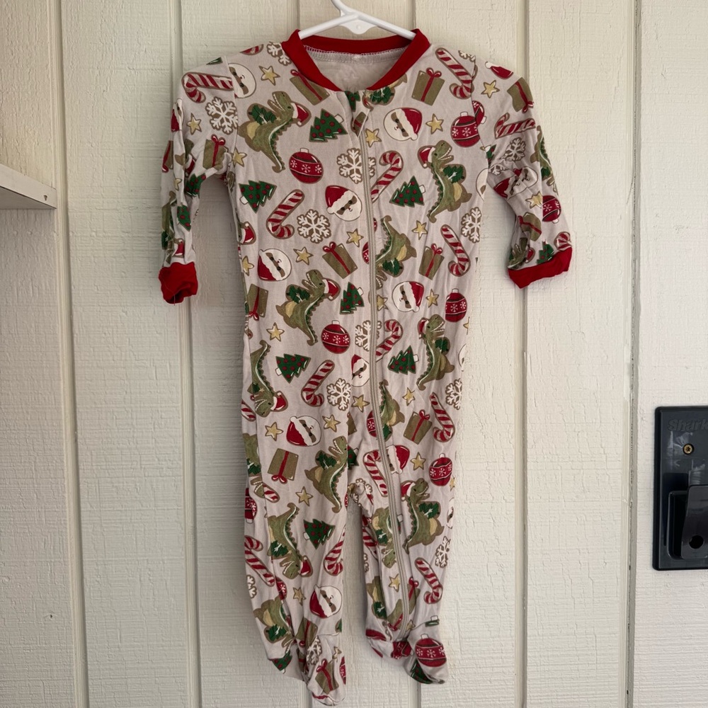 Milkberry Bamboo Sleeper Christmas Dinosaur Holiday Kids Pajama footie